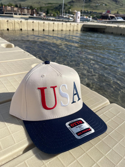 USA | Trucker Hat | America | Custom Embroidered | 4th of July | Memorial Day | Boating
