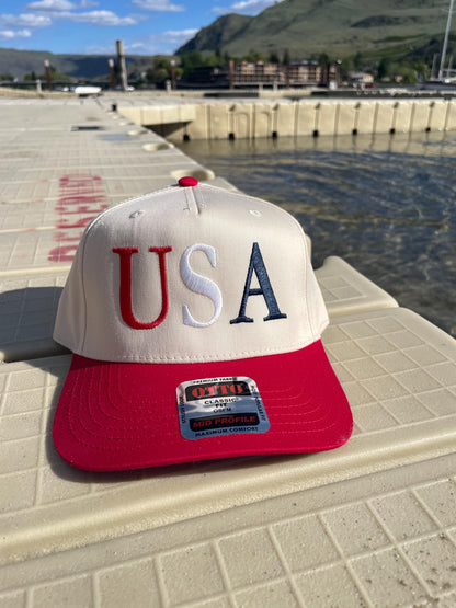 USA | Trucker Hat | America | Custom Embroidered | 4th of July | Memorial Day | Boating