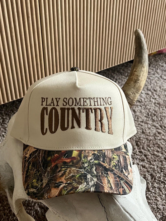 Play Something Country | Vintage Trucker Hat | Five Panel Canvas Trucker Hat