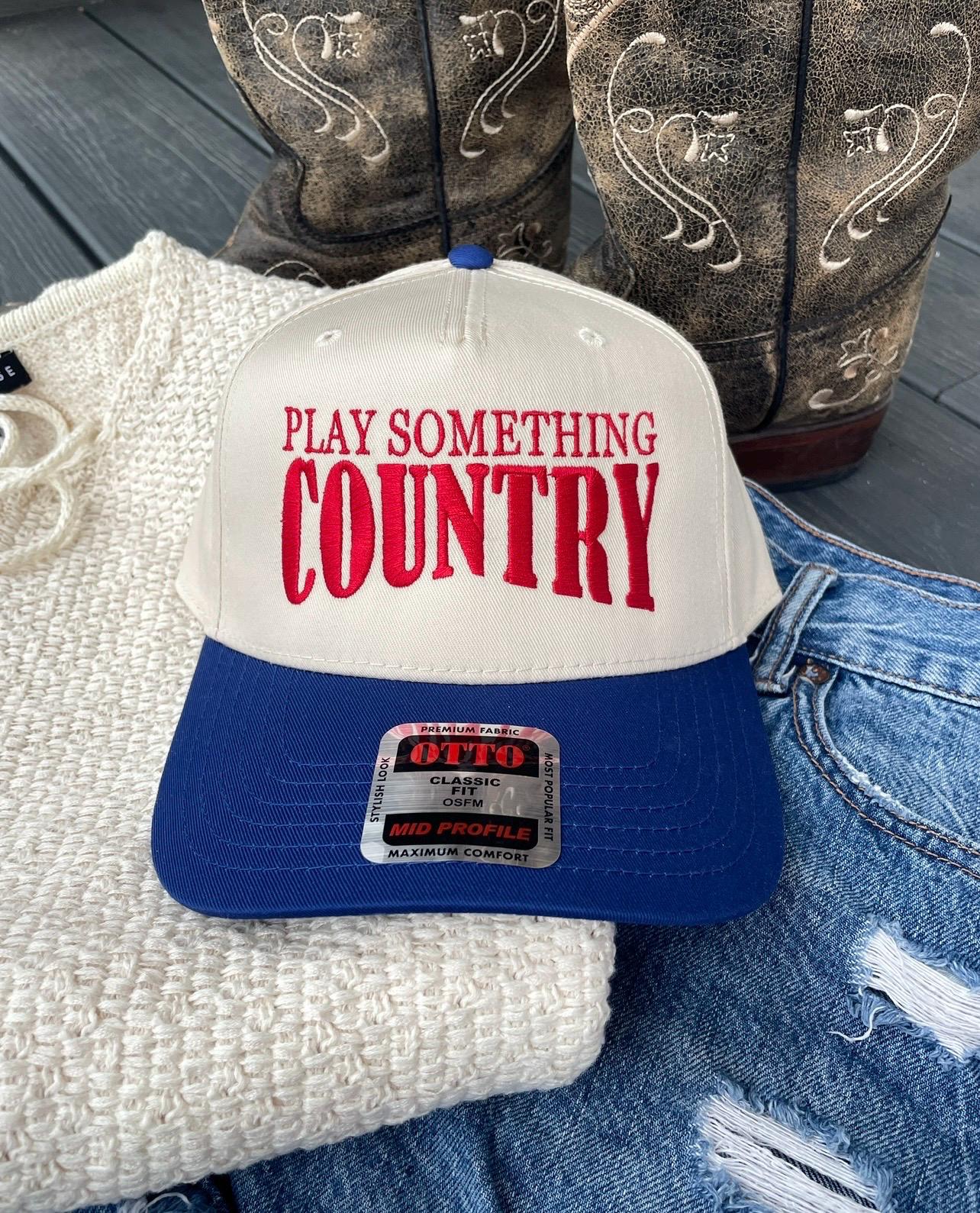 Play Something Country | Vintage Trucker Hat | Five Panel Canvas Trucker Hat