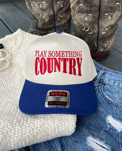 Play Something Country | Vintage Trucker Hat | Five Panel Canvas Trucker Hat