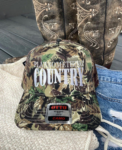 Play Something Country | Vintage Trucker Hat | Five Panel Canvas Trucker Hat
